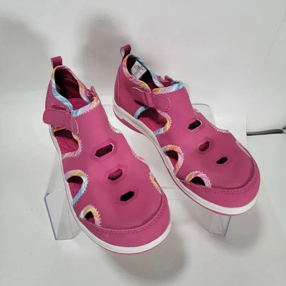 Lands End Girls 3‎ Closed Toe Water Shoes Summer Sandal Beach Vibrant Pink Youth